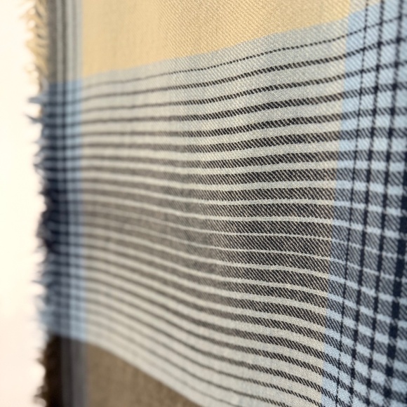 Beige, Brown & Blue Wool Scarf - 🇮🇹 Made in Italy 🇮🇹 - Picture 11 of 11